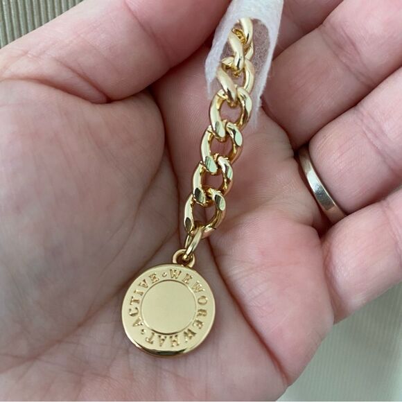 WeWoreWhat Scoop Ribbed Bodysuit Gold Chain Belt Khaki L Large NWOT - Picture 6 of 9